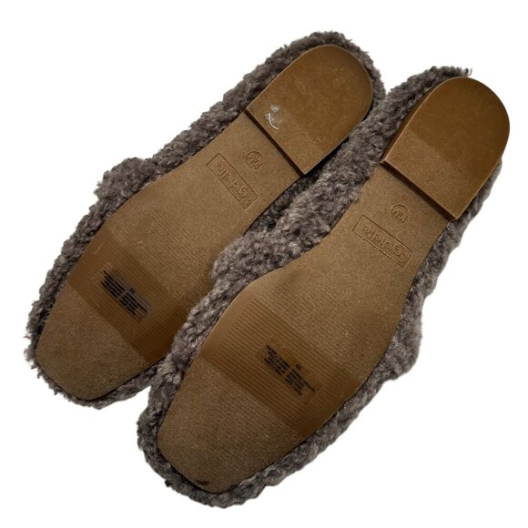 Seychelles Faux Shearling Moc toe Loafer Shoes Women's Gray Size US 10 NEW - Picture 5 of 5